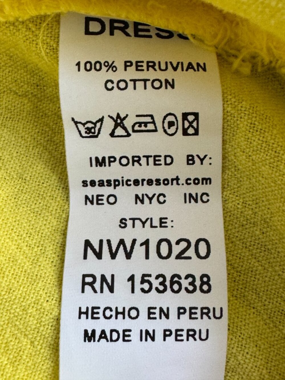 Seaspice Peruvian Cotton Halter Dress Womens S M Yellow Crochet Lace Resort Midi - Picture 5 of 5